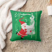 かわいいクリスマス、歌って踊るサンタクロース クッション (ブランケット)