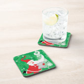 かわいいクリスマス、歌って踊るサンタクロース コースター (右側)