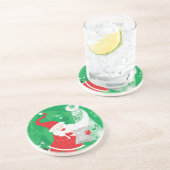 かわいいクリスマス、歌って踊るサンタクロース コースター (側面)