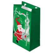 かわいいクリスマス、歌って踊るサンタクロース スモールペーパーバッグ (裏面アングル)