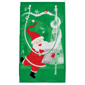 かわいいクリスマス、歌って踊るサンタクロース スモールペーパーバッグ (正面)