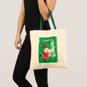 かわいいクリスマス、歌って踊るサンタクロース トートバッグ (正面(商品))