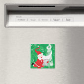 かわいいクリスマス、歌って踊るサンタクロース マグネット (インサイチュ (食洗機))