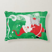 かわいいクリスマス、歌と踊りサンタクロース アクセントクッション (正面)