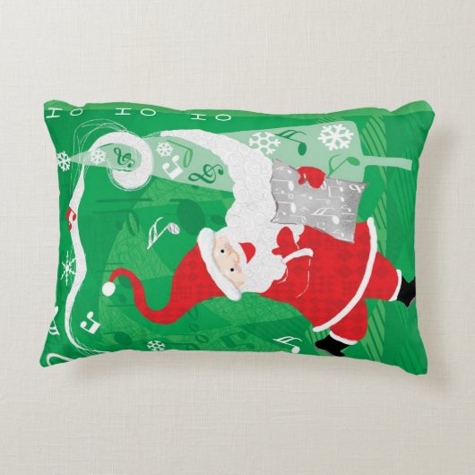 かわいいクリスマス、歌と踊りサンタクロース アクセントクッション (裏面)