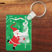 かわいいクリスマス、歌と踊りサンタクロース キーホルダー (裏面)