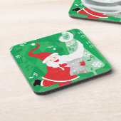 かわいいクリスマス、歌と踊りサンタクロース コースター (左側)