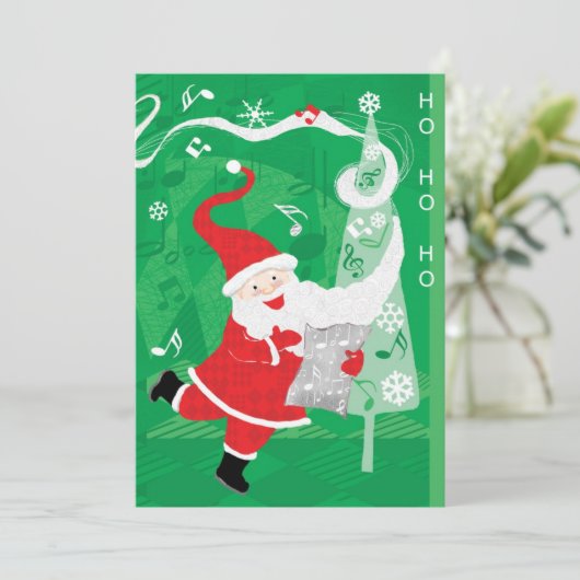 かわいいクリスマス、歌と踊りサンタクロース シーズンカード (スタンド正面)