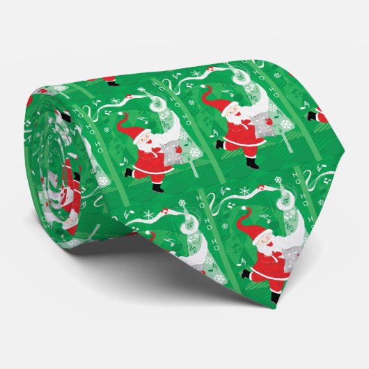 かわいいクリスマス、歌と踊りサンタクロース ネクタイ (ロール)