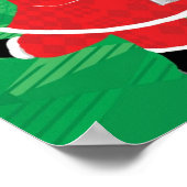 かわいいクリスマス、歌と踊りサンタクロース ポスター (角)