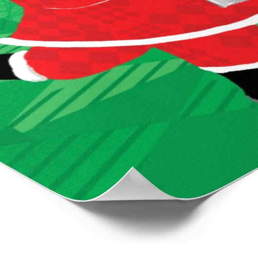 かわいいクリスマス、歌と踊りサンタクロース ポスター (角)