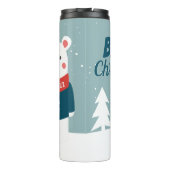 かわいいクリスマス 白い北極クマの漫画 タンブラー (裏面)