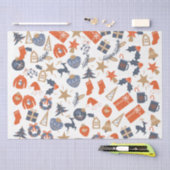 かわいいクリスマス 薄葉紙 (クラフト)