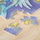 かわいいクリスマス、音楽を演奏する天使がホルンを吹く ジグソーパズル (側面)