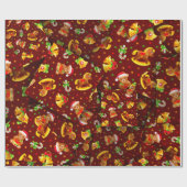 かわいいクリスマス[3D]クマとロッキングウマ ラッピングペーパー (フラット)