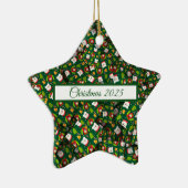 かわいいクリスマス[3D]ベアーズセーターと木 セラミックオーナメント (右)