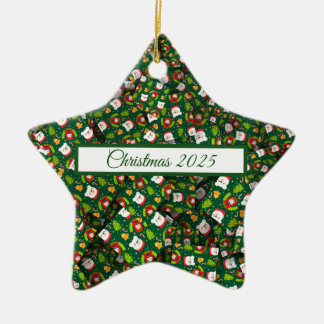 かわいいクリスマス[3D]ベアーズセーターと木 セラミックオーナメント