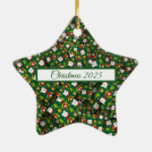 かわいいクリスマス[3D]ベアーズセーターと木 セラミックオーナメント (裏面)