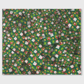 かわいいクリスマス[3D]ベアーズセーターと木 ラッピングペーパー (フラット)