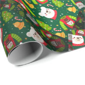 かわいいクリスマス[3D]ベアーズセーターと木 ラッピングペーパー (ロールコーナー)