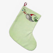 かわいいクリスマスNarwhal ラージクリスマスストッキング (正面 (吊り時))