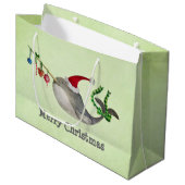 かわいいクリスマスNarwhal ラージペーパーバッグ (正面アングル)
