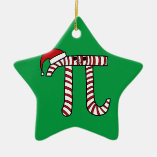 かわいいクリスマスPiのオーナメント(緑の背景) セラミックオーナメント