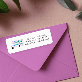 かわいいクリスマスRVオートモーニングピンクカスタム色のメーリングラベル ラベル