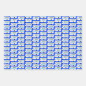 かわいいクリスマスRVキャンパーズモーターホームズホリデーブルー ラッピングペーパーシート (正面3)