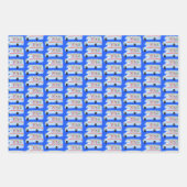 かわいいクリスマスRVキャンパーズモーターホームズホリデーブルー ラッピングペーパーシート (正面2)