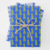 かわいいクリスマスRVキャンパーツリーズモーターホームズホリデーブルー ラッピングペーパーシート (インサイチュ)