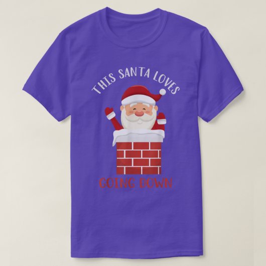 かわいいクリスマスTシャツ このサンタは行くのが好き 面白いサンタ Tシャツ (デザイン正面)