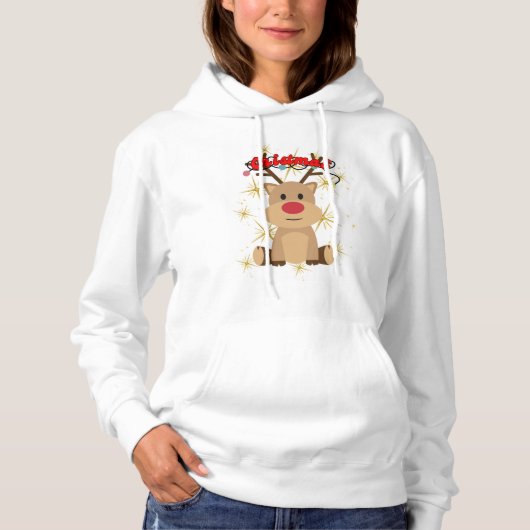 かわいいクリスマスTシャツ パーカ (正面)