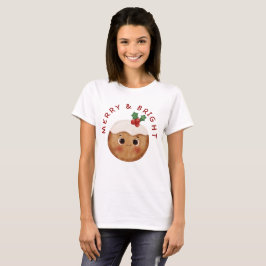 かわいいクリスマスTシャツ メリー アンド ブライト Tシャツ