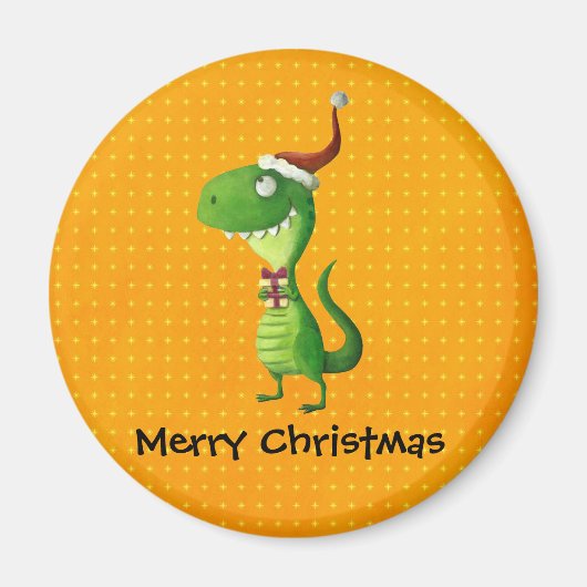 かわいいクリスマスTレックス マグネット (正面)