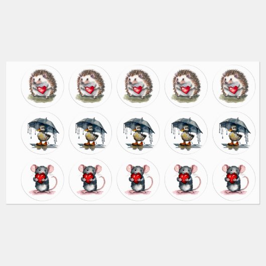 かわいいクリッター ラベル (シート)