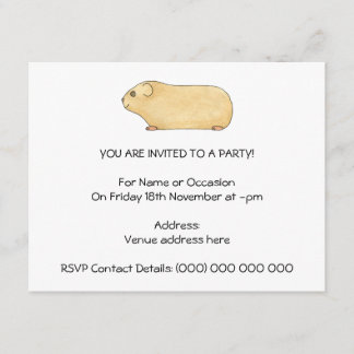かわいいクリームギニア豚。 招待状