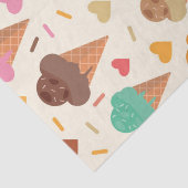 かわいいクリームコーンとハート 薄葉紙 (詳細)