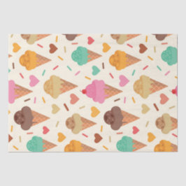 かわいいクリームコーンとハート 薄葉紙