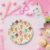 かわいいクリームコーン模様ラッピング紙シート ペーパープレート (パーティー)