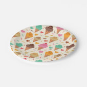 かわいいクリームコーン模様ラッピング紙シート ペーパープレート (アングル)