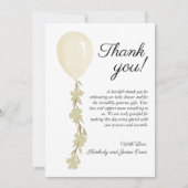 かわいいクリームバルーン赤ちゃんシャワー サンキューカード (正面)