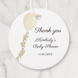 かわいいクリームバルーン赤ちゃんシャワー フェイバータグ