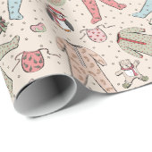 かわいいクリームベビー初めてのクリスマス パーソナライズされた ラッピングペーパー (ロールコーナー)