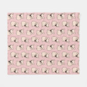 かわいいクリーム色のFrenchieは愛を必要とします フリースブランケット (正面(横))