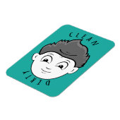 かわいいクリーン少年ダーティひげ男の食洗機 マグネット (左側)