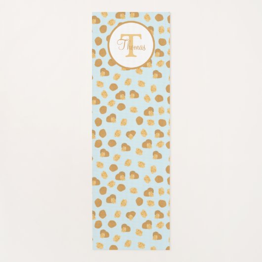 かわいいクルミのナッツパターンモノグラム ヨガマット (正面)