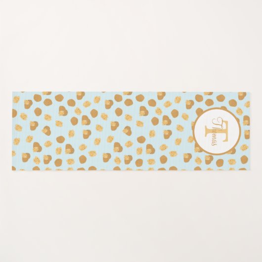 かわいいクルミのナッツパターンモノグラム ヨガマット (正面(横))