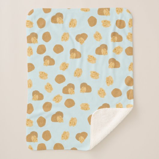かわいいクルミのナッツパターン シェルパブランケット (正面)