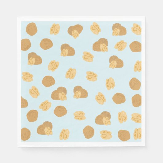 かわいいクルミのナッツパターン スタンダードランチョンナプキン (正面)